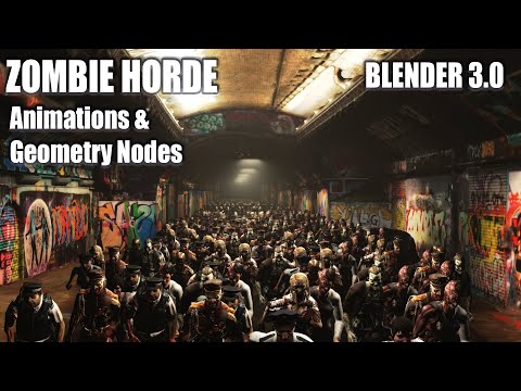 Zombie Horde in Blender - Animations & Geometry Nodes
