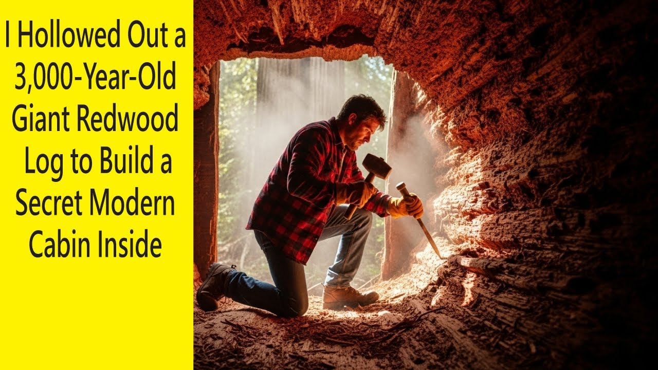 I Hollowed Out a 3,000-Year-Old Giant Redwood Log to Build a Secret ...