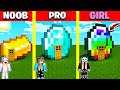 Minecraft Battle: GOLD vs DIAMOND vs RAINBOW INGOT HOUSE BUILD CHALLENGE - NOOB vs PRO vs GIRL