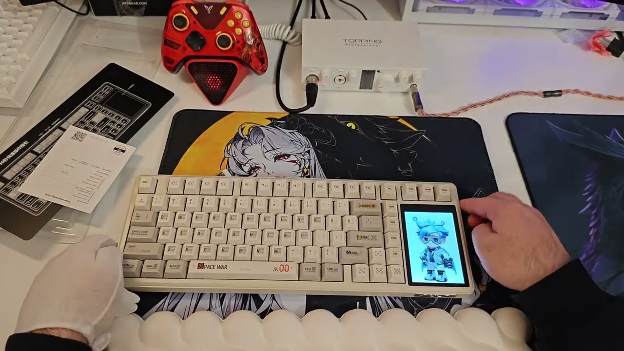 AULA L99 - Клавиатура с 4-х дюймовым сенсорным экраном. Typing + Unboxing