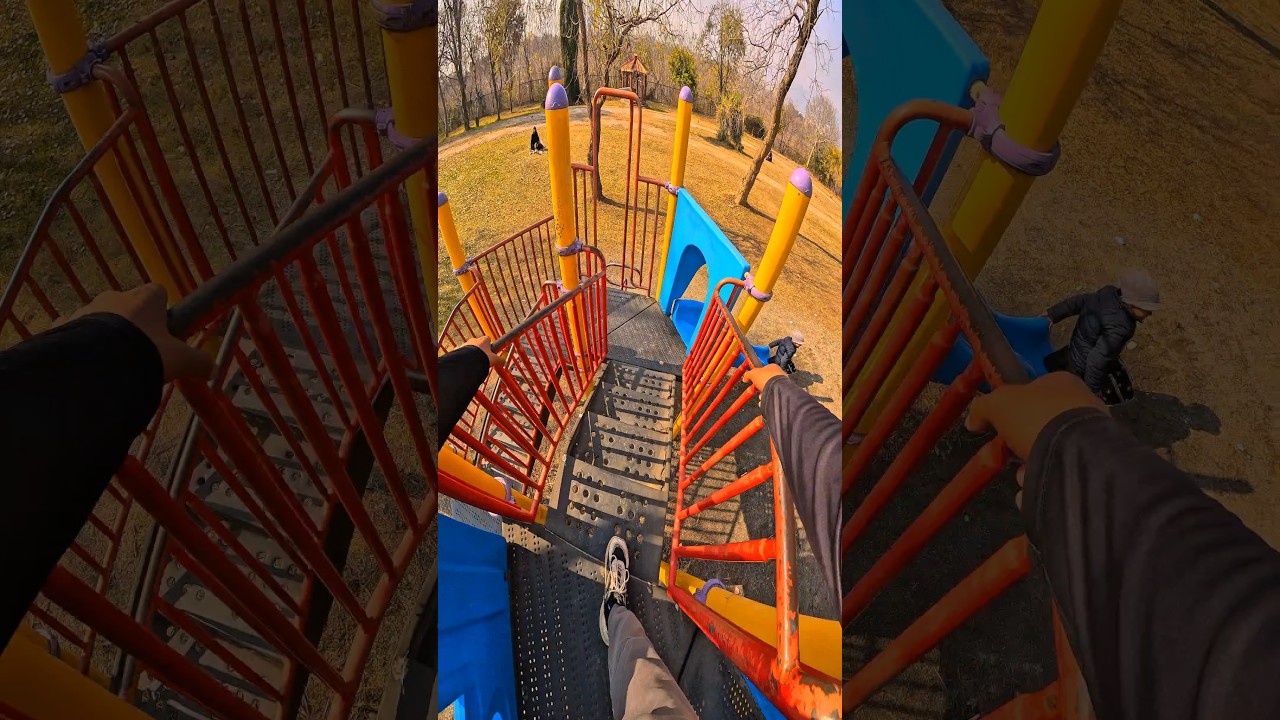 bella ciao playground parkour climbing pov 😍