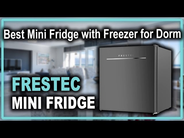 Frestec 1.6 Cu.Ft Mini Fridge with Freezer,Mini Fridge for Bedroom,Small Refrigerator,Dorm Refrigerators with Freezer,Compact Refrigerator for