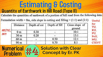 Quantity of Earthwork in Hill Road (Type II) | Estimating and Costing | TU, KU, PU, PoU, MU, CTEVT