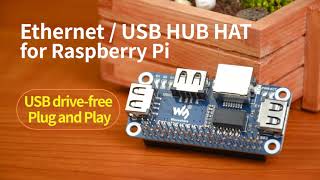 Waveshare Ethernet / USB HUB HAT For Raspberry Pi, with one RJ45 Ethernet Port, three USB Ports
