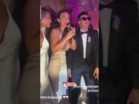 Video Elettra Lamborghini fa cantare tutti al matrimonio di El sharaawy e Ludovica.