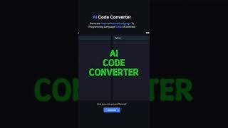 AI Tools - AI Code Converter #shorts