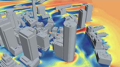 Boston Skyline CFD model for Airflow.