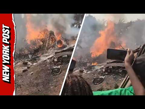 Crowd Rushes Towards Fiery Wreck After Small Plane Crashes in DR Congo Killing at Least 13