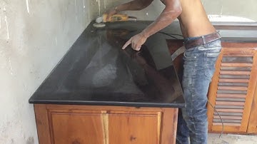 [ Đá Hoa Cương - Marble Khải Hoàn ] thi công mặt bếp Granite KRB bóng đẹp