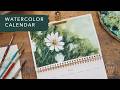How To Paint Loose Florals | April Watercolor Calendar Spread
