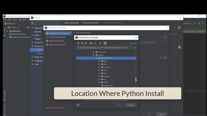 [Solved] python interpreter configured for the project' in Pycharm 2021