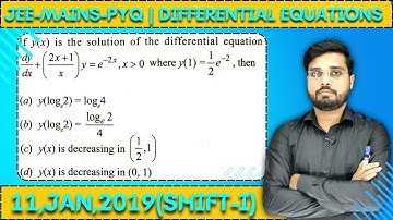 JEE Mains 2019 PYQ [11,JAN,2019(Shift-I)] || Find the Solutions || Differential Equations PYQ