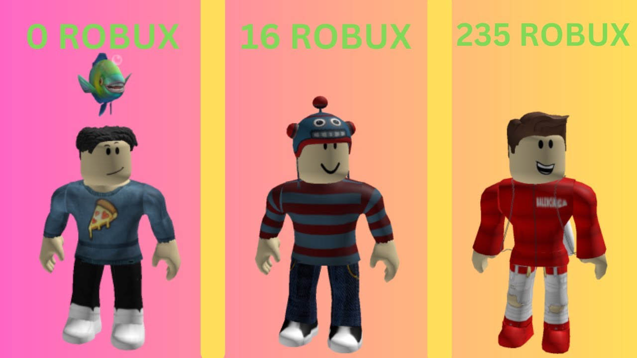 0 ROBUX, 16 ROBUX TO 235 ROBUX OUTFIT IDEAS! - YouTube