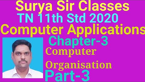 11th std Computer Applications Chapter - 3 Computer Organisation Part-3