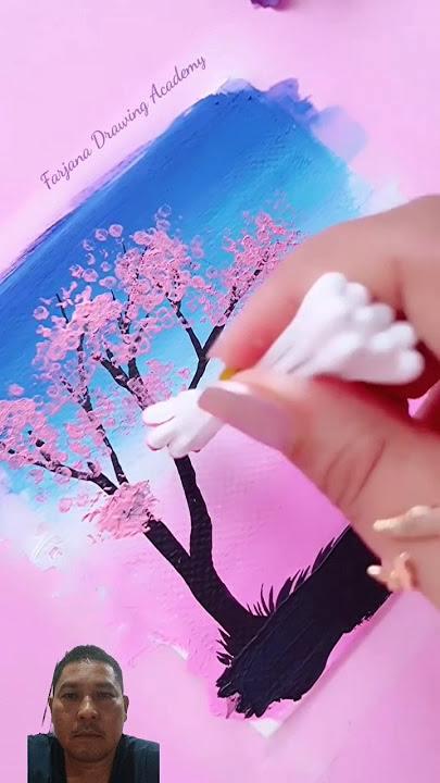 Lukisan Bunga Sakura # #painting #farjanaartacademy #art #easyacrylicpaintingideas #drawing