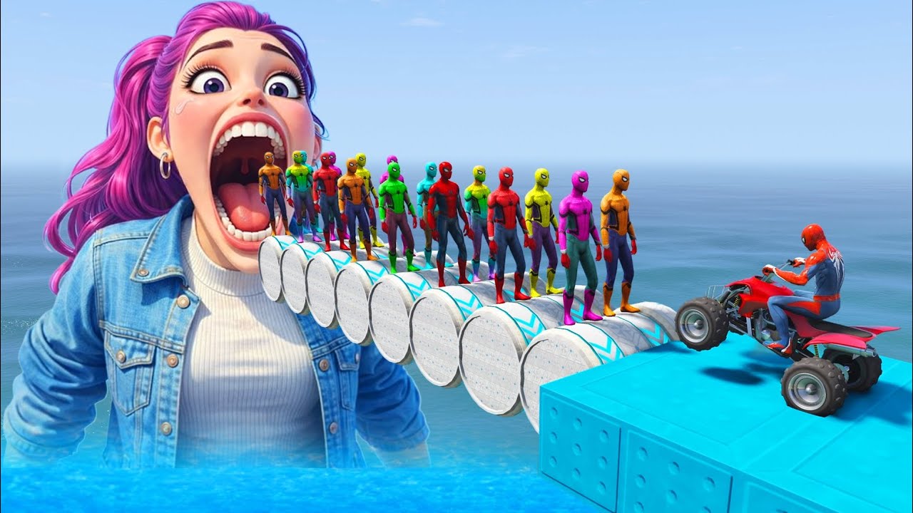 الرجل العنكبوت انقاذ باتمان Spider-Man Rescue batman vs iron man vs venom funny Game GTA 5 superhero