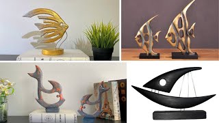 Best 4 Homemade- Creative Abstract Fish Sculptures | White cement crafts