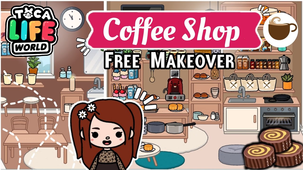 🥐☕Free Coffee Shop Makeover in Tocalifeworld Toca Boca . YouTube