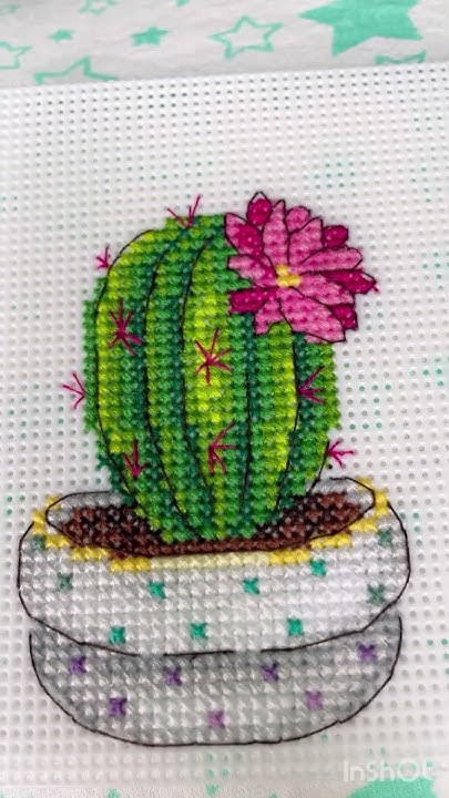 Кактус 🌵 Первый кактусеныш от МП Студия 😍 #кактус #вышивкакрестиком # ...