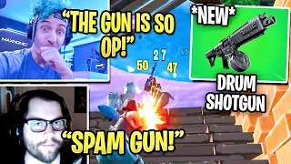 Streamers First Time Use & React The New Drum Shotgun In Fortnite