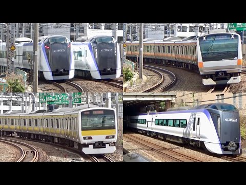 Trains Coming One After Another! E353 Series Passing Each Other Too!? A Collection of Chuo Main L...