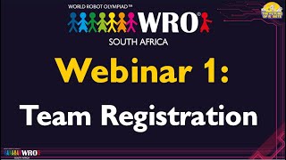 Webinar 1 Team Registration