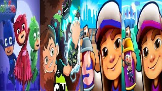 Subway Surfers Seattle VS Space Station  PJ Masks: Super City Run VS Ben 10: Up to Speed Gameplay HD screenshot 4