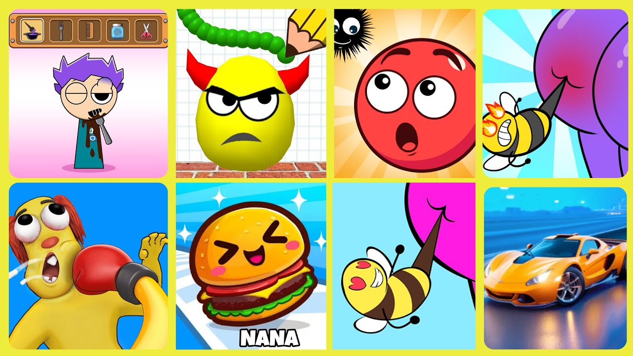 Draw To Smash, Hide Ball, Race Master, Help Me Tricky Story,Sprunki Transformer,Food Run,Annoying