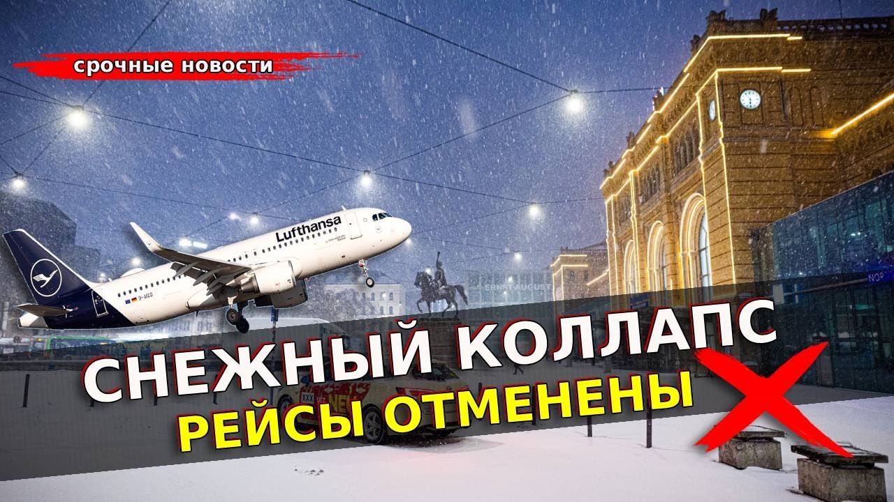 Снегопад парализовал Германию: отмены рейсов и транспортный коллапс / Новости Германии
