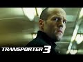 Frank Hops From Train To Train In His Car | Transporter 3