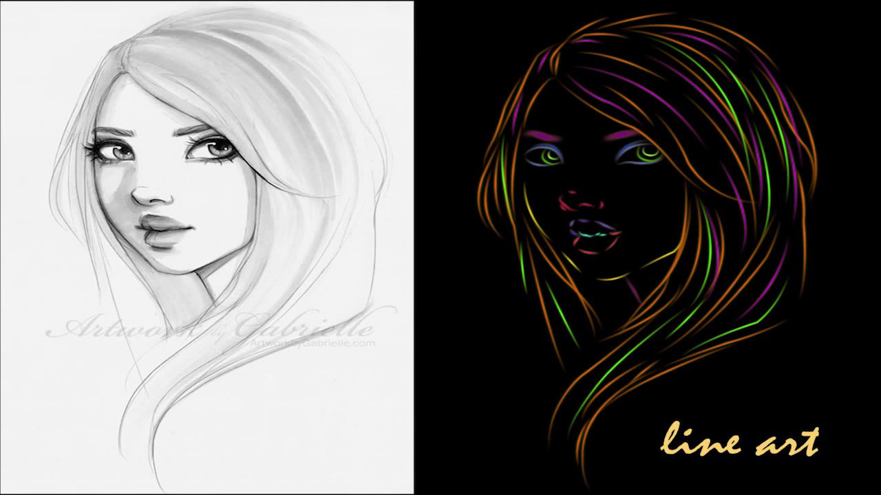 Photoshop tutorial : line art - YouTube