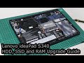 Lenovo ideaPad S340 SSD, HDD and RAM Upgrade Guide