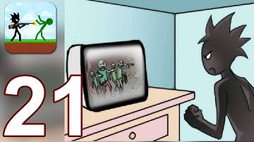 Stickman Zombie Shooter - Gameplay Walkthrough Part 21 - Levels 13-14 - Chapter 7 (iOS,Android)