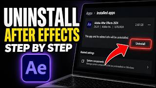 How to uninstall After Effects for motion branding - Step By Step