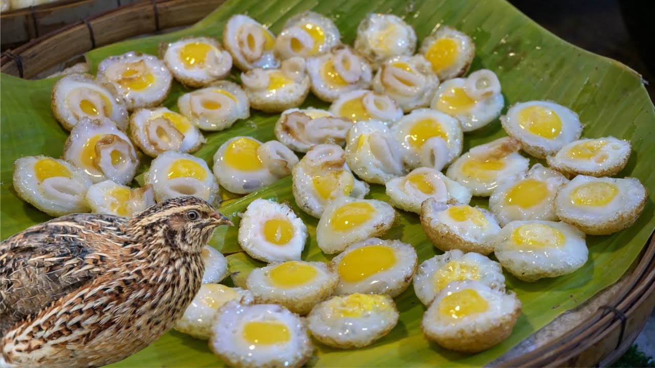 Street Food Egg Quail Fried - Night Market Thailand