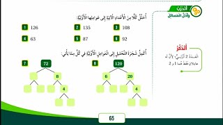 تحليل العدد إلى عوامله الأولية للصف الخامس حل أتدرب وأحل المسائل رياضيات #المعلمة_أحلام_جمال