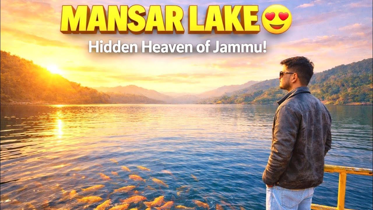 Mansar lake ❤️|| Comment your favorite hidden gem in Jammu & Kashmir! 🏔️"@nitin_pandat999 