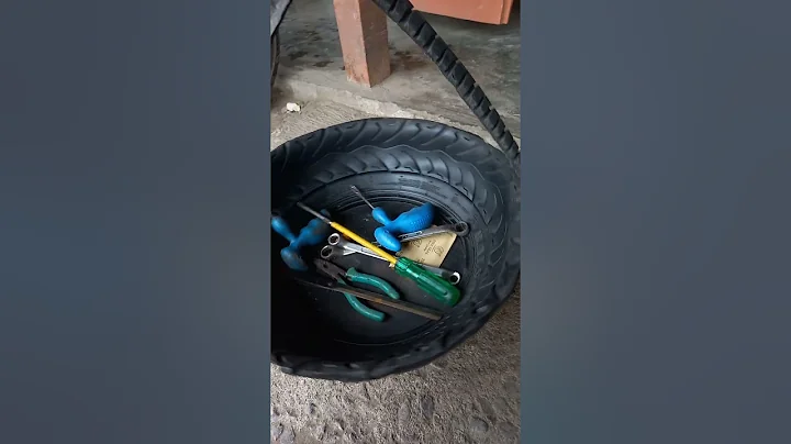 OLD Scooty Tyre Recycling Tools Bag #tyres #tyrerecycling #shorts