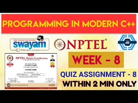 Programming In Modern C++ Week 8 Quiz Assignment Solution | NPTEL | SWAYAM | 2024