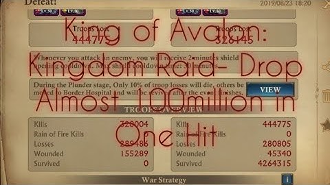 KING OF AVALON: Kingdom Raid - Quick 100 Mil Power Loss One March
