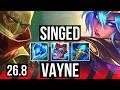 SINGED vs VAYNE (TOP) | EUW Challenger | 26.8