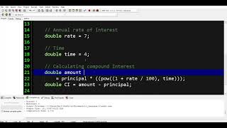 calculate Compound Interest in C program 💻computer language #viral #coding