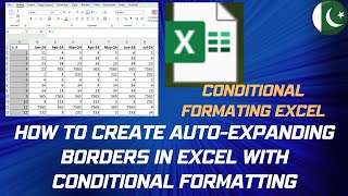 How to Create Auto-Expanding Borders in Excel with Conditional Formatting Urdu/Hindi
