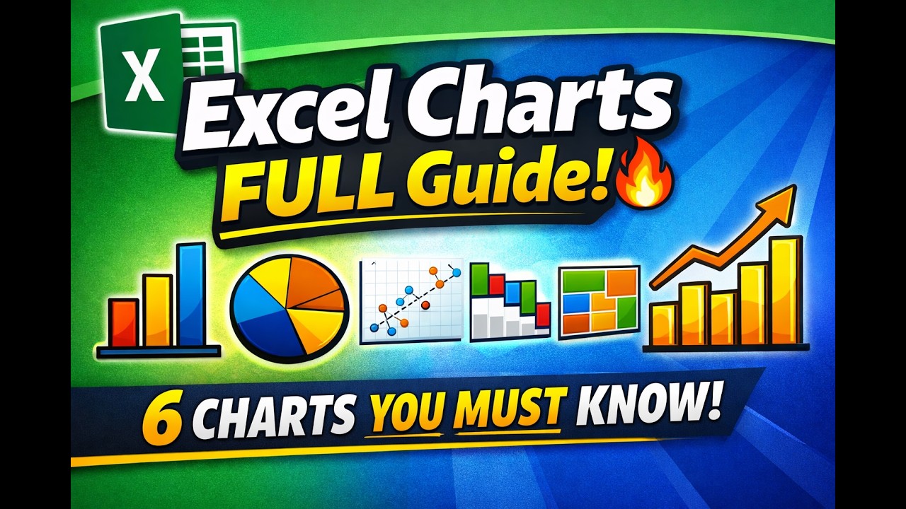 Excel Charts Complete Guide | Column, Pie, Waterfall, Treemap & Combo ...