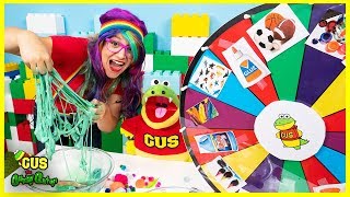 Sticky Slime Spinning Wheel Challenge with Surprise Colors!