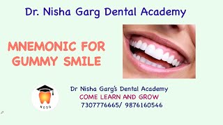 MNEMONIC FOR GUMMY SMILE | SMILE LINE | DR NISHA GARG'S DENTAL ACADEMY | NEET 2022 by Dr Nisha Garg Dental academy 459 views 2 years ago 1 minute, 53 seconds