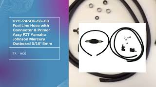 Athlete Statistics 6Y2-24306-56-00 Fuel Line Hose with Connector & Primer Assy FIT Yamaha Johnson Mercury Outboard