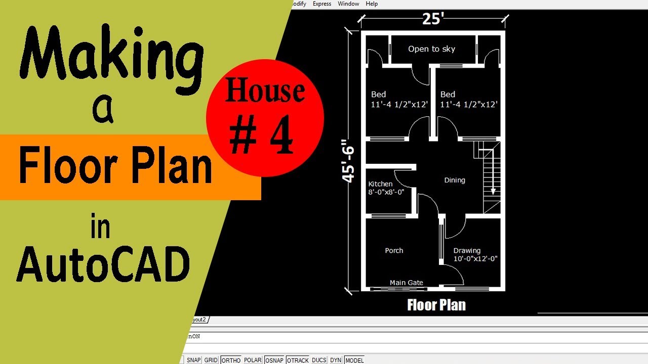 Floor plan in AutoCAD 2020- making a simple floor plan in AutiCAD 2020 ...
