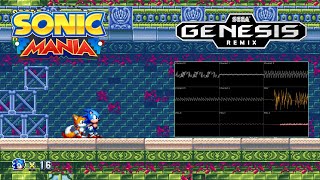 Sonic Mania - Press Garden Zone Act 1 Sega Genesis remix (Sonic 2 version) [Oscilloscope view]