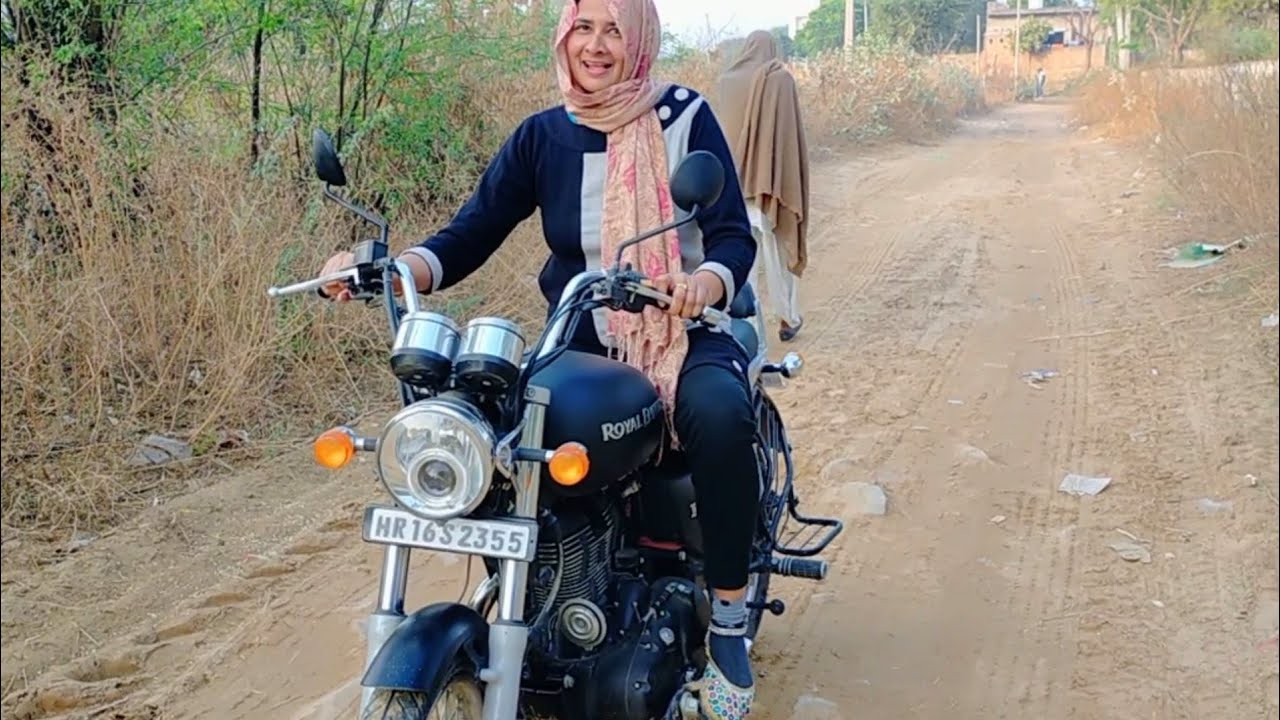 Mom riding bullet bike for the first time...... loved it ️ ️ - YouTube
